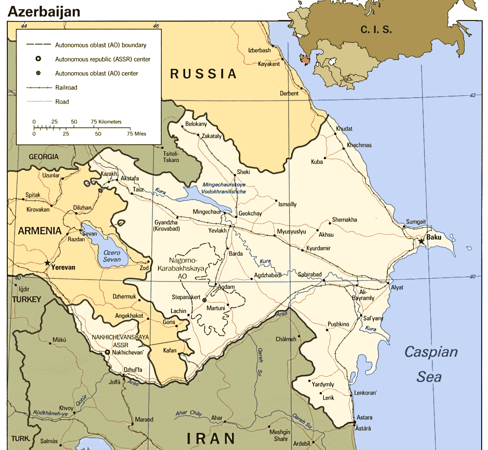 Haut Karabakh azerbaidjan carte
